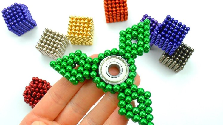 DIY How to make Magnetic Spinner Fidget | Learn Colors and Playing with mini magnetic balls