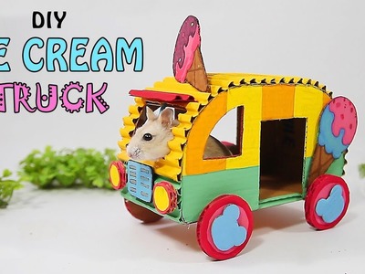 DIY Making Ice Cream Truck For Cute Hamster From Cardboard