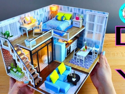 DIY Miniature Dollhouse Assembly.5 miniature bedrooms doll house
