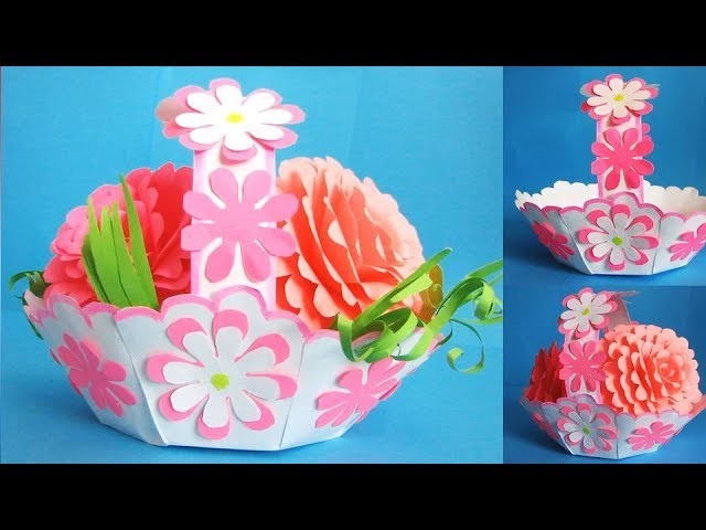 DIY Paper Basket : How to Make Easy Paper Basket for Chocolates | Christmas Gift Basket