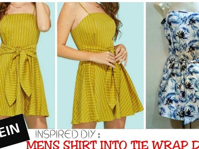DIY : Recycle.Reuse Mens shirt Into Beautiful Tie wrap Dress in 5 minutes~