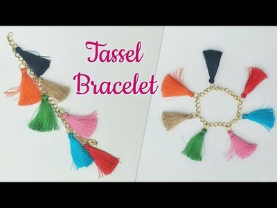 DIY Tassel Bracelet. Friendship Bracelet. Tassel with Chain Bracelet. Friendship Band Making