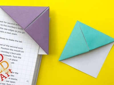 Easy Origami Bookmark Corner - How to make a Corner Bookmark DIY