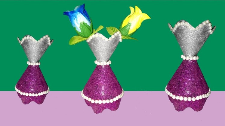 Flower vase from plastic bottle at home | Best out of waste | Plastic bottle craft idea