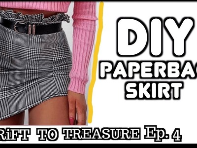 How to Make a Gingham Skirt with Paperbag Ruffle Waist DIY || Thrift to Treasure Ep. 4