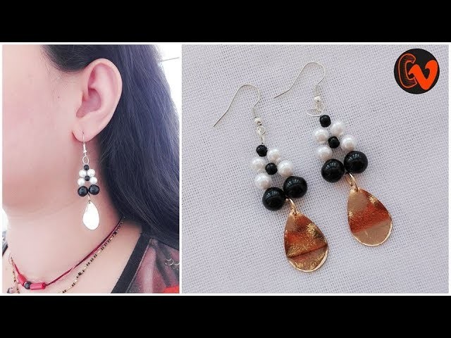 How to make beaded earrings tutorial. DIY. Beginners. Design 12