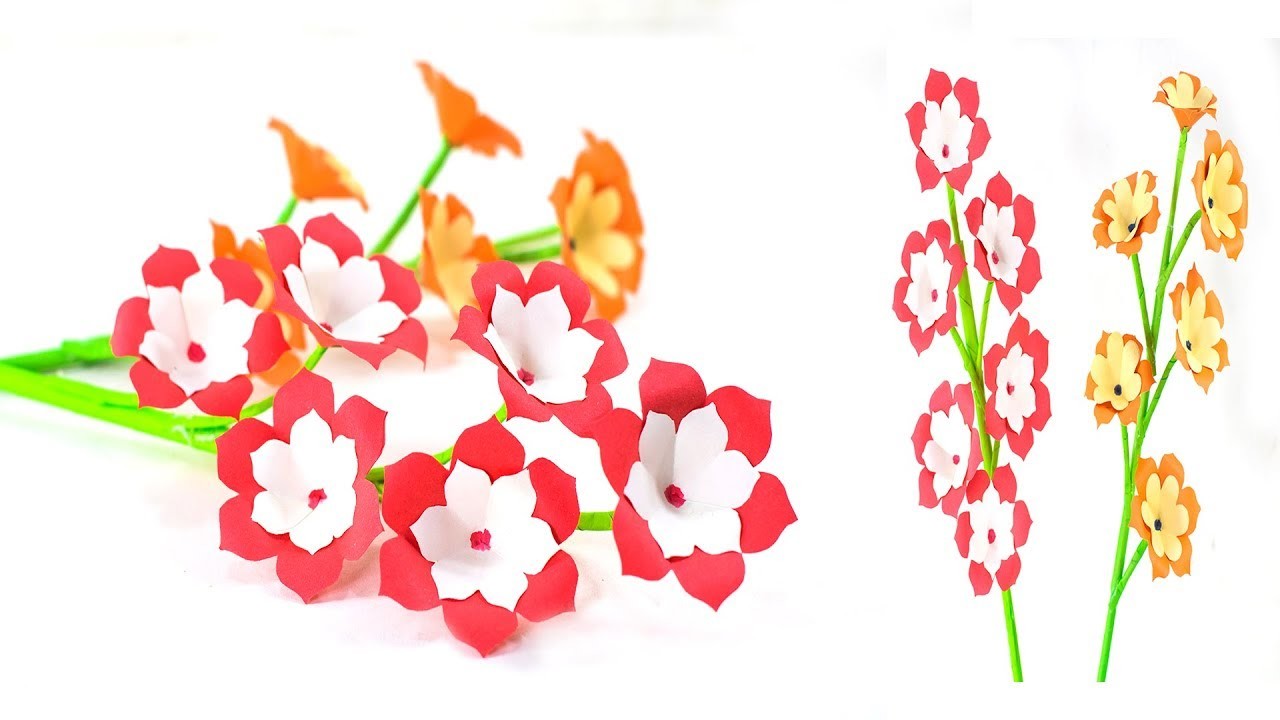 How to Make Beautiful Paper Stick Flower | DIY Stick Flower Homemade | Paper Craft | Handy Crafts