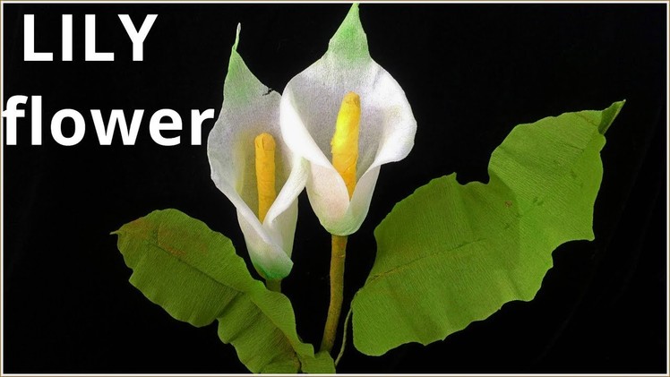 How to make calla lily paper flower. DIY room decor. Tissue. crepe paper flower