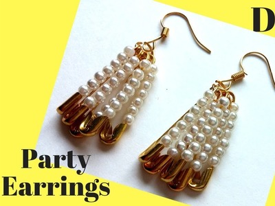 How to make earrings in 5 minutes. DIY party earrings. Earrings making tutorial