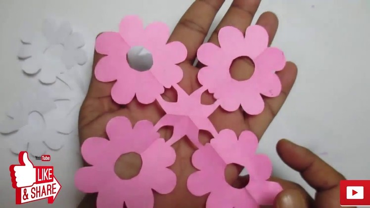 How to Make Paper Flowers | Easy Paper Snowflake | DIY Paper Cutting Craft