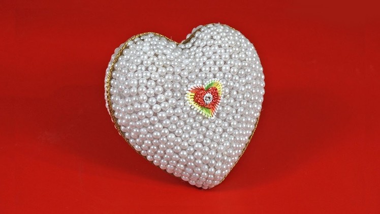 How to Make Pearls HEART Gift | DIY Pearls Heart Gift | Heart Shaped Diy Holder | Best Out of Waste