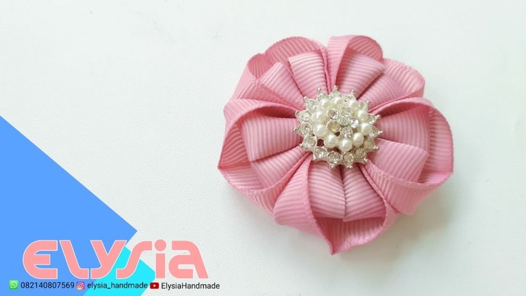 How To Make : Ribbon Kanzashi Flower ???? Flores Kanzashi ???? DIY by Elysia Handmade