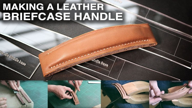 Making a briefcase leather handle. leather craft tutorial