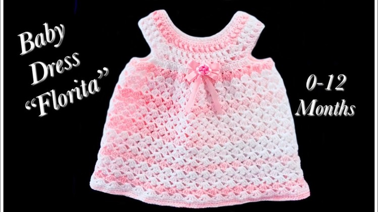 Crochet baby girl dress “Florita” fast and easy for 1-3 months by Crochet for Baby #142