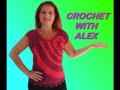 CROCHET BLOUSE FREE FORM from small to large TUTORIAL PART 2