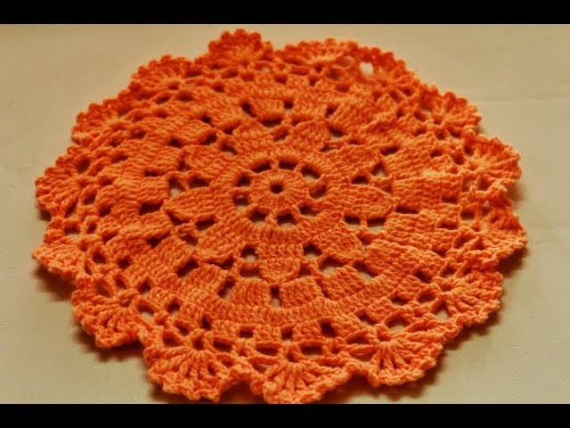 Crochet Doily Placemat Part 1 of 2-Crochet Table Placemat-How to Crochet a round placemat