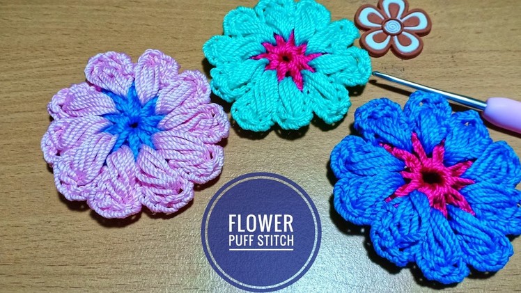 Crochet || flower puff stitch