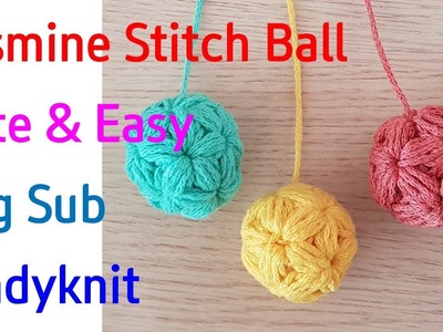 Crochet jasmine stitch ball(eng sub)