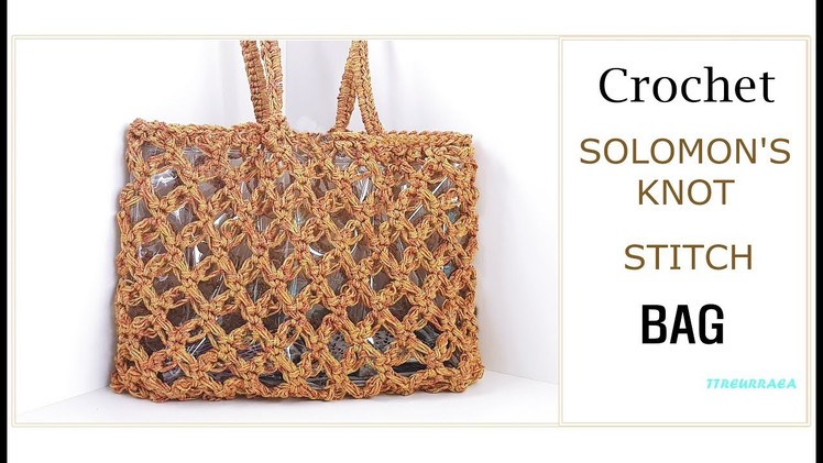 (코바늘가방뜨기)crochet bag(Solomon's Knot Stitch).(English subtitles provided).Bolsa fio de malha