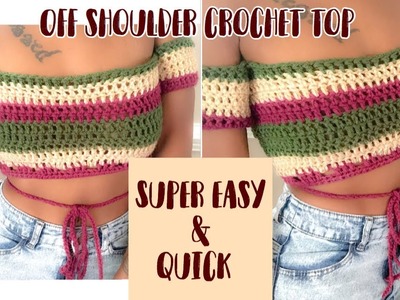 Crochet Off Shoulder Crop Top