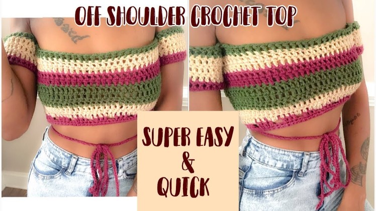 Crochet Off Shoulder Crop Top