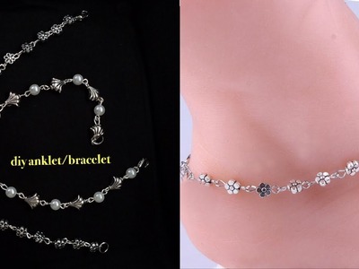 Diy  anklet bracelet||how to make anklet.bracelet at home||easy diy jewelry