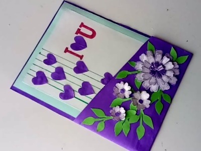 DIY Beautiful handmade Valentine's day card idea.Handmade Card Tutorial