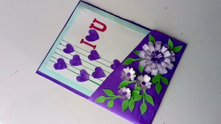DIY Beautiful handmade Valentine's day card idea.Handmade Card Tutorial