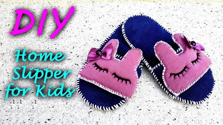 DIY, How To Make Home Slippers For Kids With Waste Clothes |  ساخت دمپایی کودکانه از لباس ها کهنه