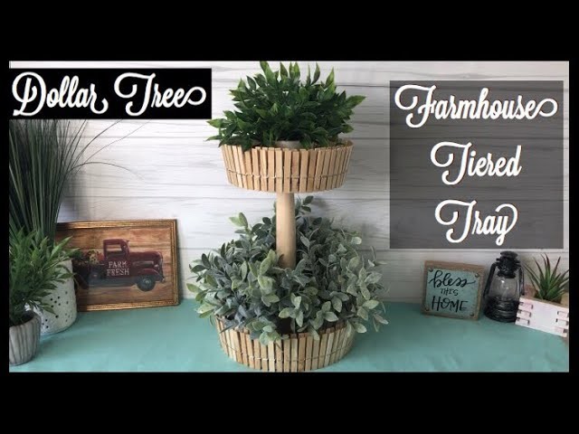 Dollar Tree DIY 2 tier Tray | farmhouse decor Tray