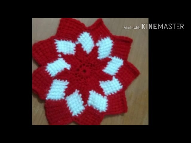 Flower shape crochet pattern design for bedcovers.cushion covers.thalposh.plate cover
