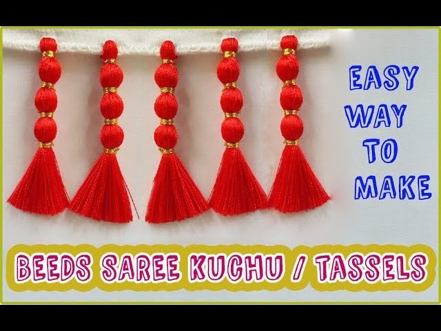 Hiden Beed Saree kuchu Making in easy method. How to make Saree kuchu
