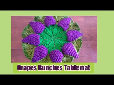 How to crochet grapes bunches tablemat # in Marathi # English subtitles#लोकर रुमाल प्रकार 15 #part 1