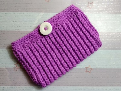 How to Crochet Phone Pouch with Rib Stitch
