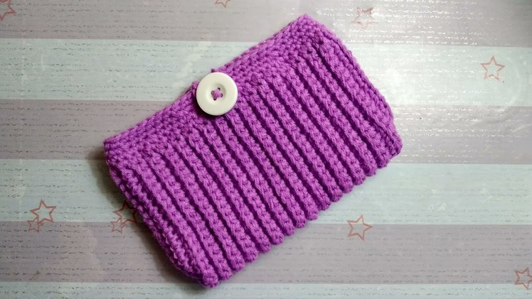 How to Crochet Phone Pouch with Rib Stitch