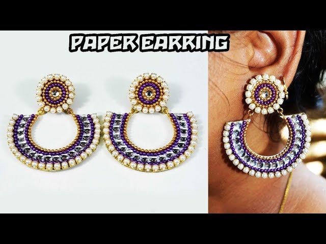 How to make chandbali earring | made out of paper | DIY