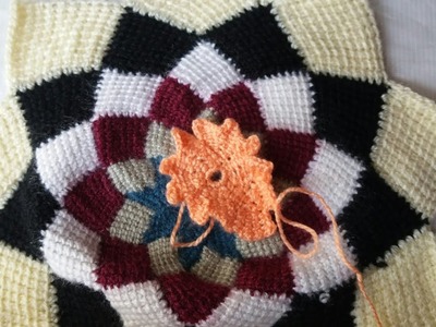 How to make crochet doormat. puja aasan. thalposh design