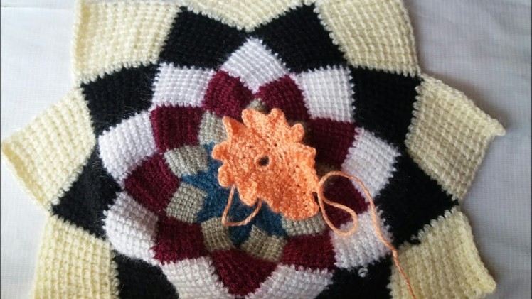 How to make crochet doormat. puja aasan. thalposh design