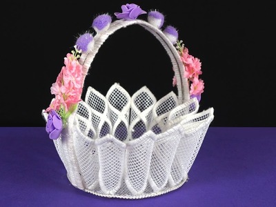 How to Make Plastic Canvas Basket - Step by Step Tutorial