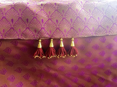How to make saree kuchu using golden beads - easy method