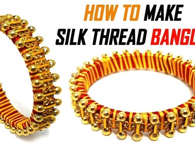 How to make Silk Thread Bangles I Designer Stone Kada Bangle I Silk Thread Jewellery Making I