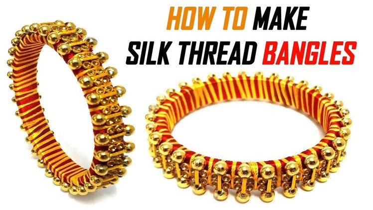 How to make Silk Thread Bangles I Designer Stone Kada Bangle I Silk Thread Jewellery Making I