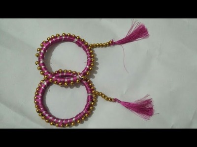 How to make Silk thread bangles with tassels easily at home || Inna Girdhar || Art Theory By Inna
