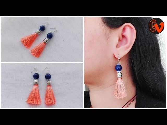 How to make trendy earrings tutorial. how to make Silk thread Tassel Earrings Tutorial