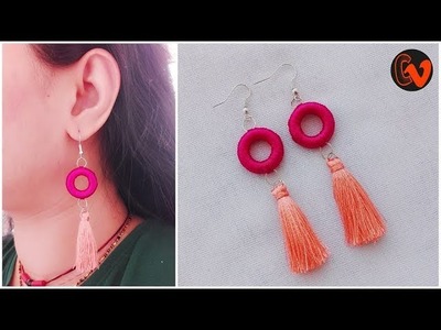 How to make trendy earrings. Silk thread tassel earrings. silk thread earrings making at home