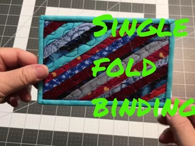 How to sew single fold binding onto fabric postcards