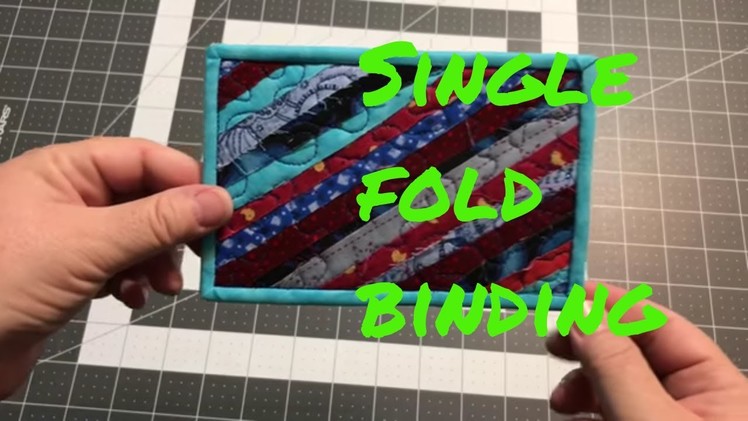How to sew single fold binding onto fabric postcards