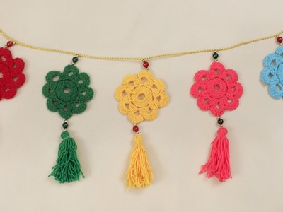 Multi Color Crochet Toran Pattern | Wall Hanging | Woolen Toran New Design | Toran Making at Home