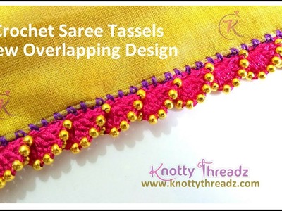 New Saree Kuchu Design | Crochet or Krosha Saree Tassels using Beads | 1.10 | www.knottythreadz.com