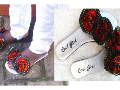 Sandals.Slippers with African Print Flowers-DIY